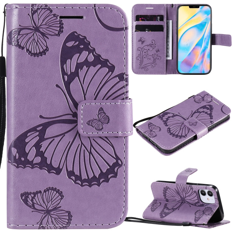 3D Butterfly Embossed Pattern Horizontal Flip Leather Case with Holder & Card Slot & Wallet & Lanyard, For LG G9, For iPhone 12 mini, For iPhone 12 / 12 Pro