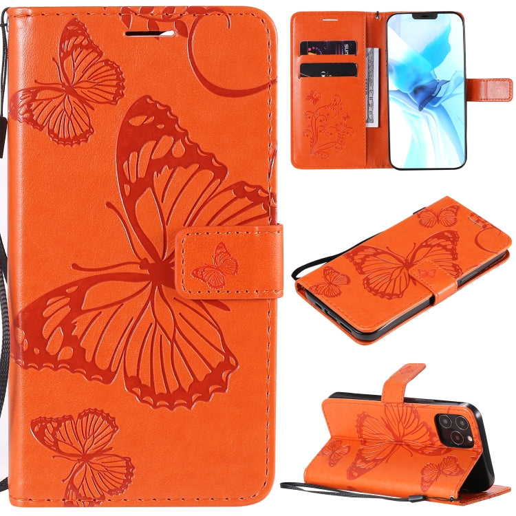 3D Butterfly Embossed Pattern Horizontal Flip Leather Case with Holder & Card Slot & Wallet & Lanyard, For LG G9, For iPhone 12 mini, For iPhone 12 / 12 Pro