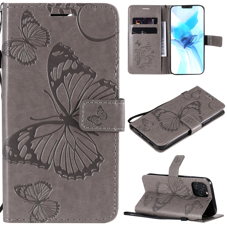 3D Butterfly Embossed Pattern Horizontal Flip Leather Case with Holder & Card Slot & Wallet & Lanyard, For LG G9, For iPhone 12 mini, For iPhone 12 / 12 Pro