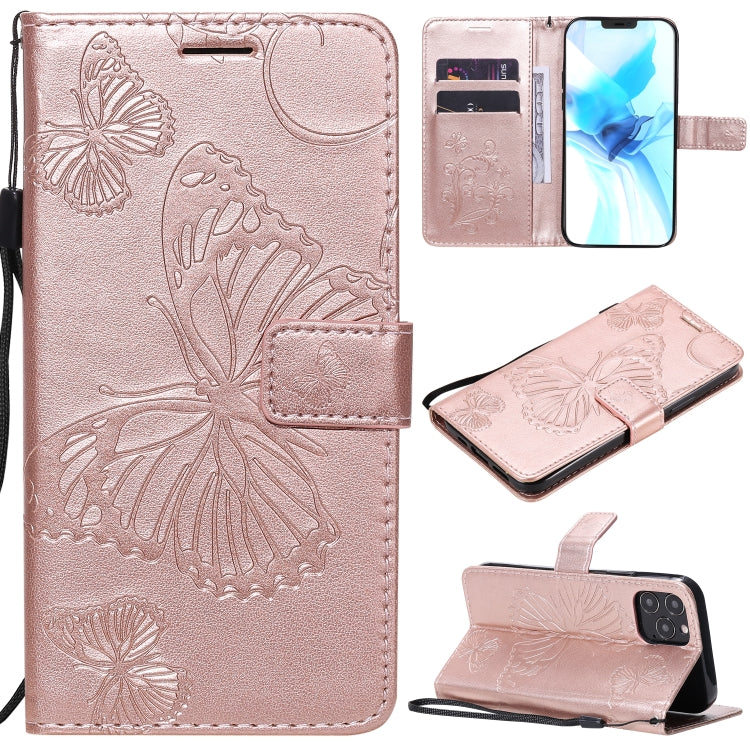3D Butterfly Embossed Pattern Horizontal Flip Leather Case with Holder & Card Slot & Wallet & Lanyard, For LG G9, For iPhone 12 mini, For iPhone 12 / 12 Pro
