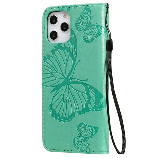 iPhone 12 Pro Max leather wallet case with butterfly embossing, interior card slots