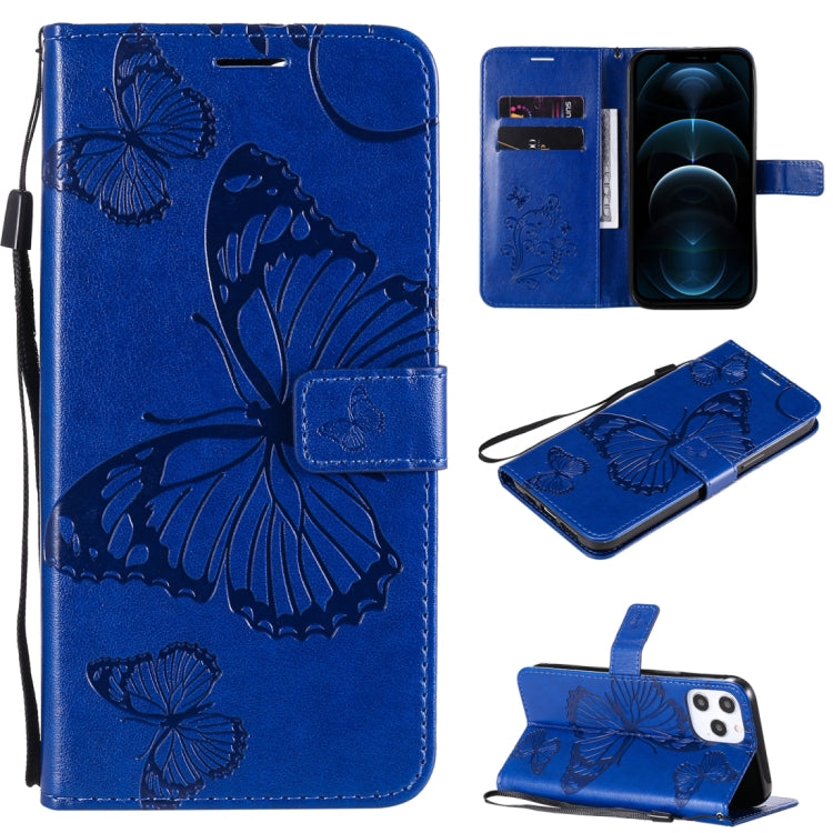 3D Butterfly Embossed Pattern Horizontal Flip Leather Case with Holder & Card Slot & Wallet & Lanyard, For iPhone 12 Pro Max, For LG K41S & K51S, For LG K51