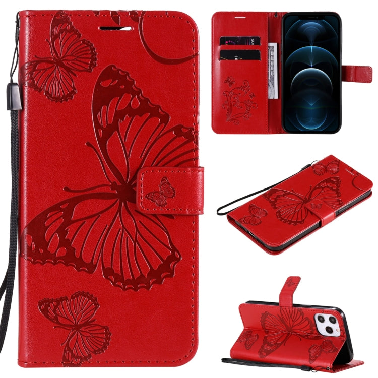 3D Butterfly Embossed Pattern Horizontal Flip Leather Case with Holder & Card Slot & Wallet & Lanyard, For iPhone 12 Pro Max, For LG K41S & K51S, For LG K51