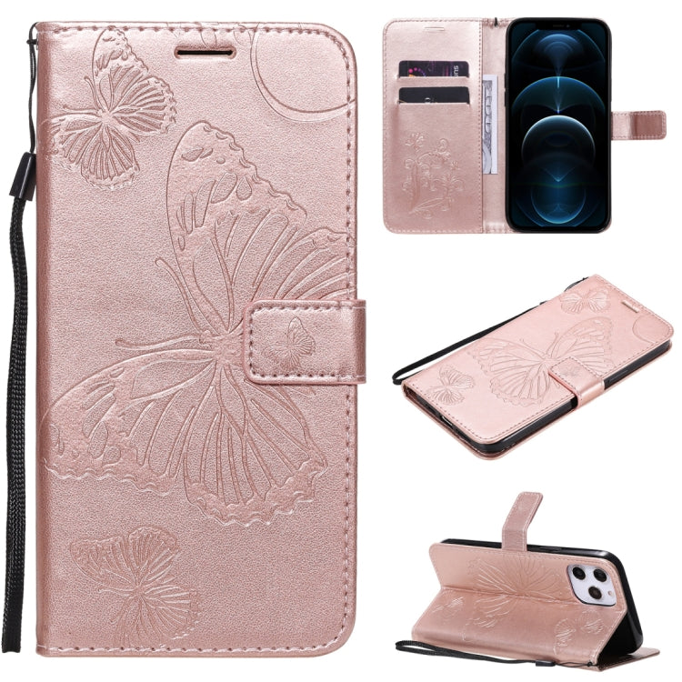 3D Butterfly Embossed Pattern Horizontal Flip Leather Case with Holder & Card Slot & Wallet & Lanyard, For iPhone 12 Pro Max, For LG K41S & K51S, For LG K51