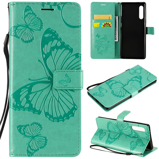 3D butterfly embossed leather flip case for iPhone 12 mini with card slot and lanyard