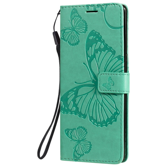 Horizontal flip wallet case featuring raised butterfly pattern design for iPhone 12 mini