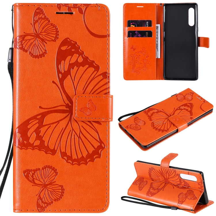 3D Butterfly Embossed Pattern Horizontal Flip Leather Case with Holder & Card Slot & Wallet & Lanyard, For LG G9, For iPhone 12 mini, For iPhone 12 / 12 Pro