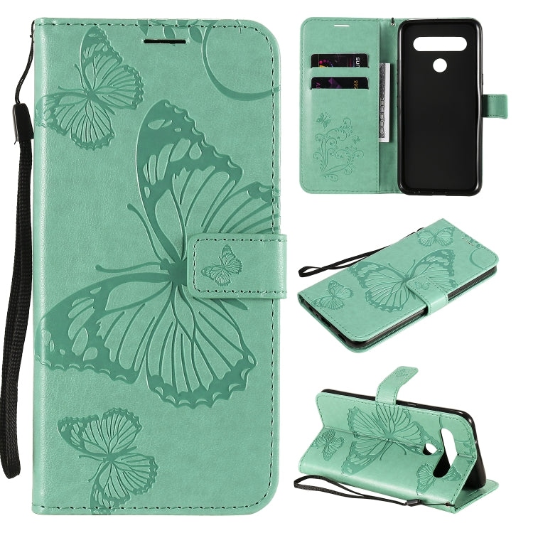 3D Butterfly Embossed Pattern Horizontal Flip Leather Case with Holder & Card Slot & Wallet & Lanyard, For LG K61, For LG Stylo 6, For LG K50S