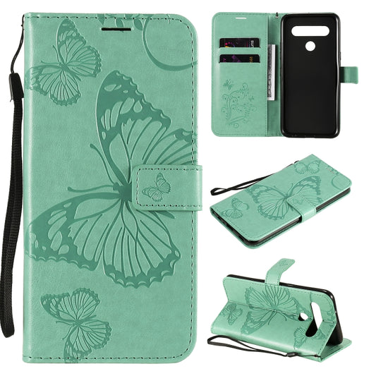 3D butterfly embossed leather flip case for LG K61 with card slots and lanyard