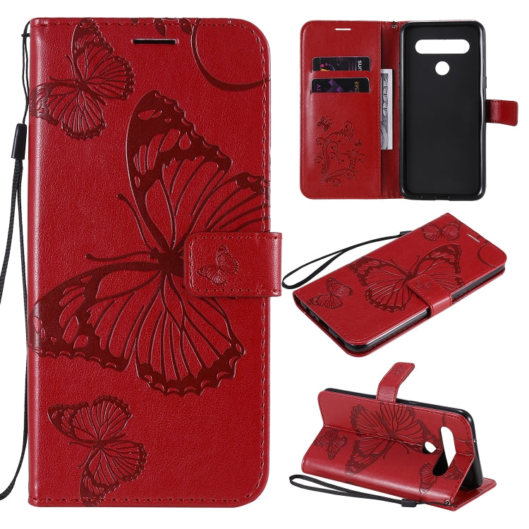 3D Butterfly Embossed Pattern Horizontal Flip Leather Case with Holder & Card Slot & Wallet & Lanyard, For LG K61, For LG Stylo 6, For LG K50S
