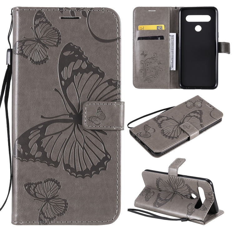 3D Butterfly Embossed Pattern Horizontal Flip Leather Case with Holder & Card Slot & Wallet & Lanyard, For LG K61, For LG Stylo 6, For LG K50S