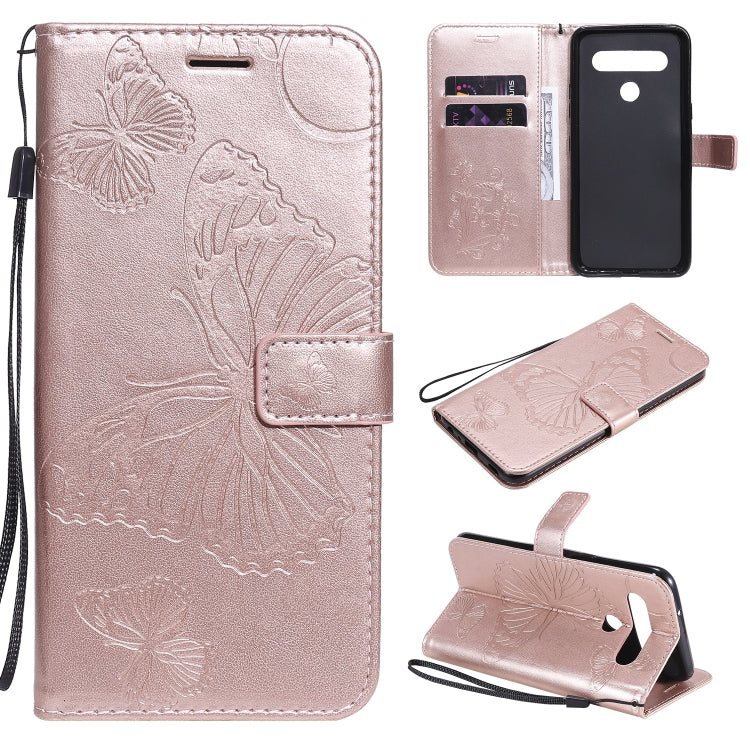 3D Butterfly Embossed Pattern Horizontal Flip Leather Case with Holder & Card Slot & Wallet & Lanyard, For LG K61, For LG Stylo 6, For LG K50S