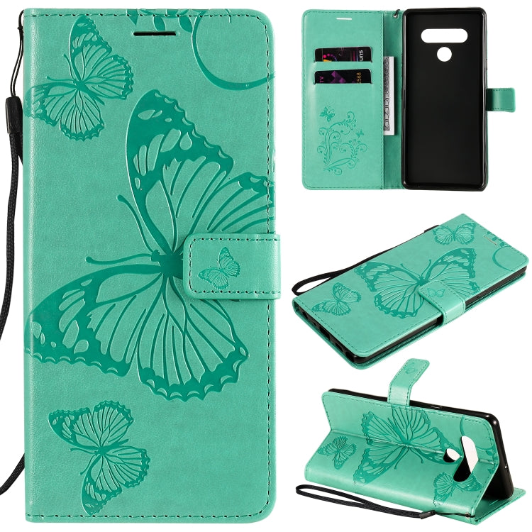 3D Butterfly Embossed Pattern Horizontal Flip Leather Case with Holder & Card Slot & Wallet & Lanyard, For LG K61, For LG Stylo 6, For LG K50S