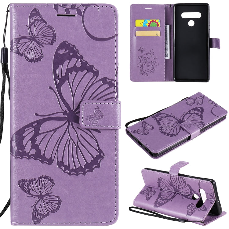 3D Butterfly Embossed Pattern Horizontal Flip Leather Case with Holder & Card Slot & Wallet & Lanyard, For LG K61, For LG Stylo 6, For LG K50S