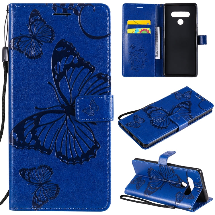 3D Butterfly Embossed Pattern Horizontal Flip Leather Case with Holder & Card Slot & Wallet & Lanyard, For LG K61, For LG Stylo 6, For LG K50S