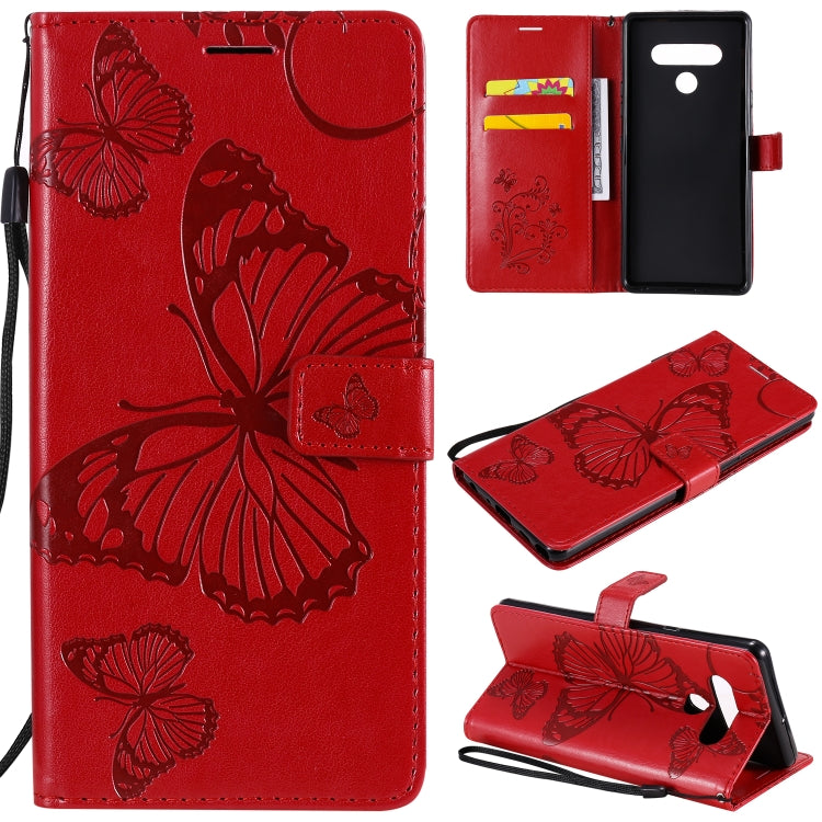 3D Butterfly Embossed Pattern Horizontal Flip Leather Case with Holder & Card Slot & Wallet & Lanyard, For LG K61, For LG Stylo 6, For LG K50S