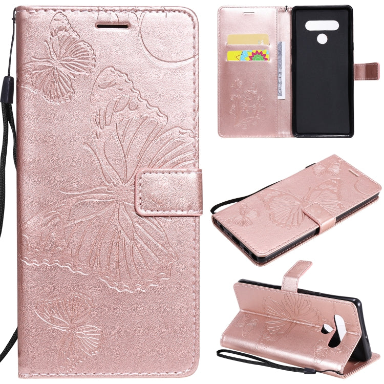 3D Butterfly Embossed Pattern Horizontal Flip Leather Case with Holder & Card Slot & Wallet & Lanyard, For LG K61, For LG Stylo 6, For LG K50S