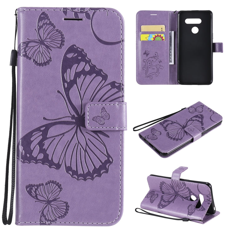 3D Butterfly Embossed Pattern Horizontal Flip Leather Case with Holder & Card Slot & Wallet & Lanyard, For LG K61, For LG Stylo 6, For LG K50S
