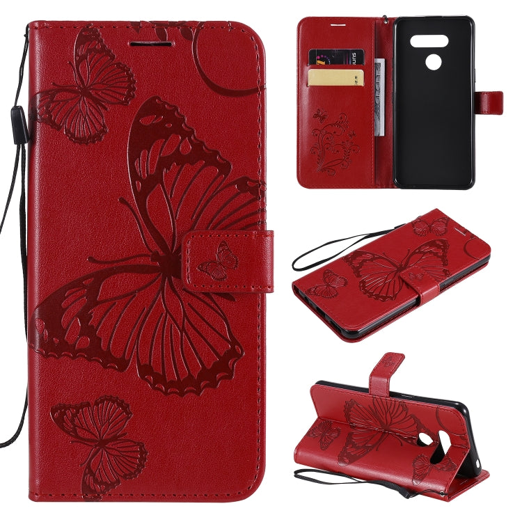 3D Butterfly Embossed Pattern Horizontal Flip Leather Case with Holder & Card Slot & Wallet & Lanyard, For LG K61, For LG Stylo 6, For LG K50S