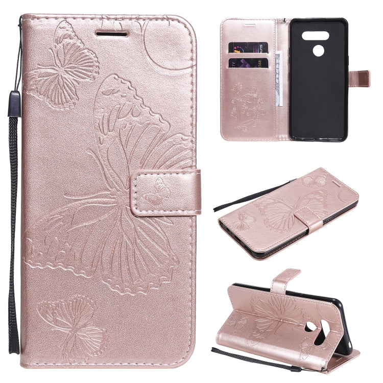 3D Butterfly Embossed Pattern Horizontal Flip Leather Case with Holder & Card Slot & Wallet & Lanyard, For LG K61, For LG Stylo 6, For LG K50S