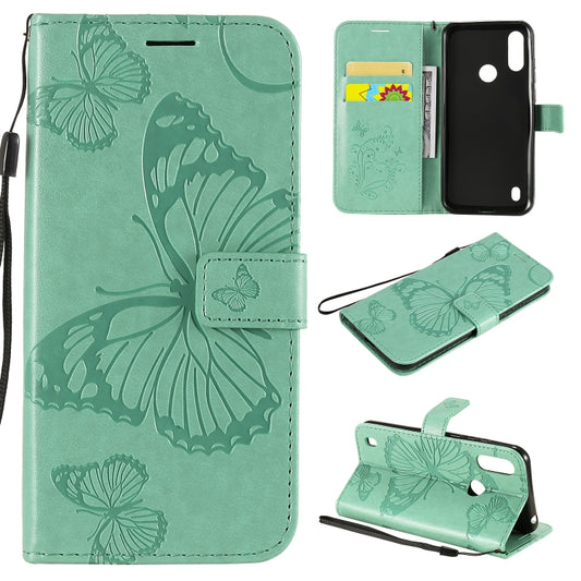 3D butterfly embossed leather flip case for Motorola Moto E6s with card holder wallet and lanyard