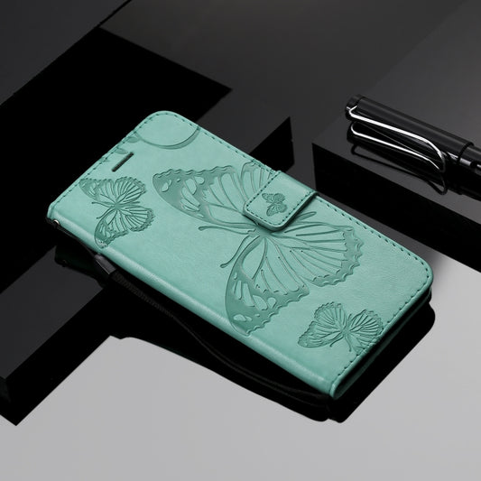Textured butterfly pattern embossed on durable leather Motorola E6s flip cover