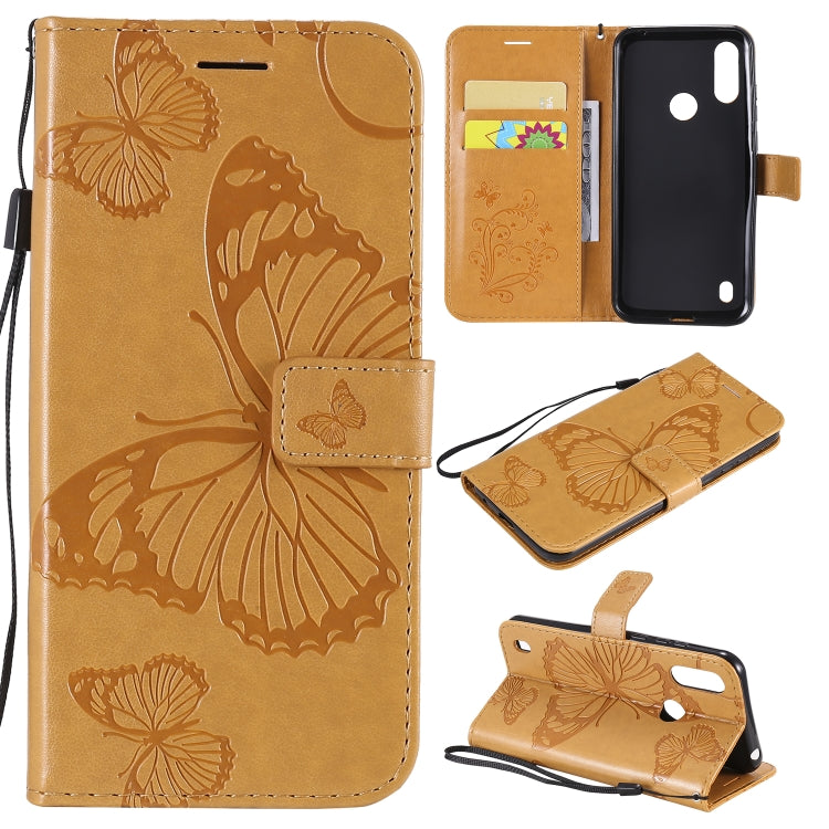 3D Butterfly Embossed Pattern Horizontal Flip Leather Case with Holder & Card Slot & Wallet & Lanyard, For Motorola Moto E6s (2020)