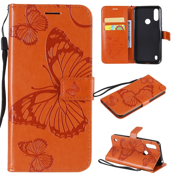 3D Butterfly Embossed Pattern Horizontal Flip Leather Case with Holder & Card Slot & Wallet & Lanyard, For Motorola Moto E6s (2020)