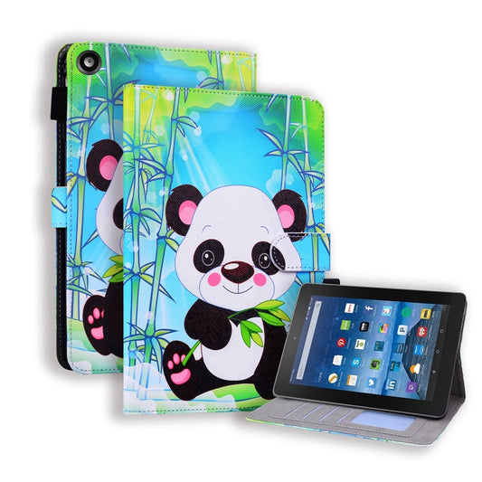 Horizontal flip leather case for Amazon Fire HD 8 2017 with card slots and photo frame holder