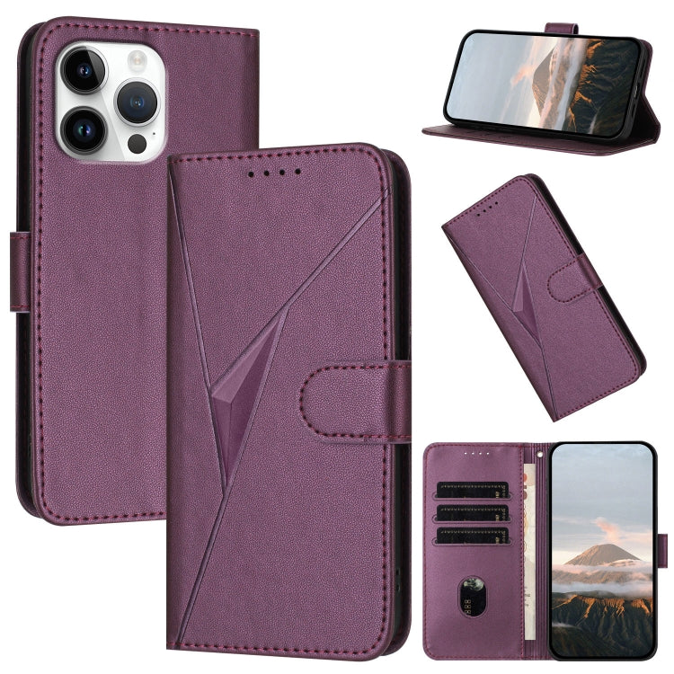 Triangle Pattern Buckle Clasp Leather Phone Case, For iPhone 17 Air, iPhone 16e, For iPhone 16 Pro Max