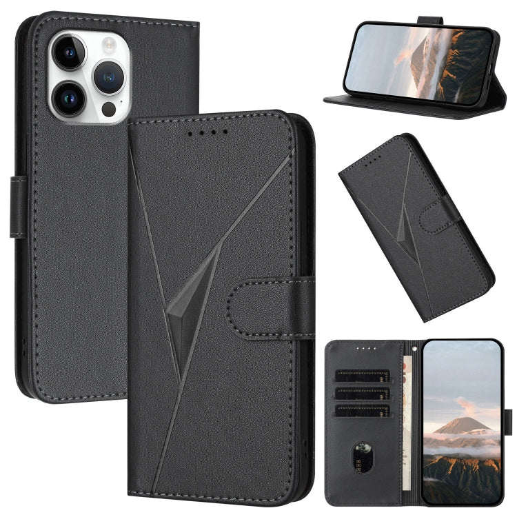 Triangle Pattern Buckle Clasp Leather Phone Case, For iPhone 17 Air, iPhone 16e, For iPhone 16 Pro Max