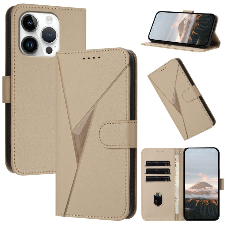 Triangle Pattern Buckle Clasp Leather Phone Case, For iPhone 16 Pro, For iPhone 16 Plus, For iPhone 16
