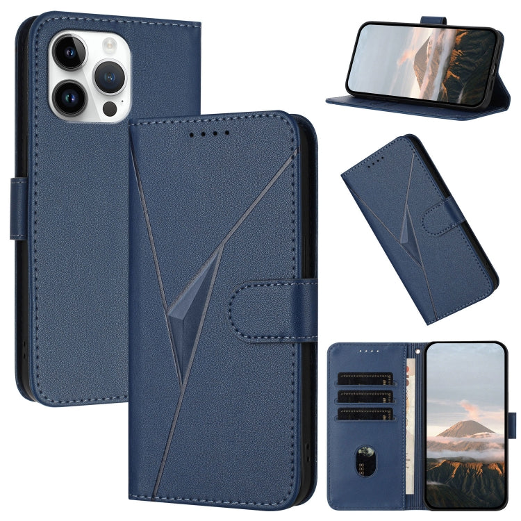 Triangle Pattern Buckle Clasp Leather Phone Case, For iPhone 15 Pro Max, For iPhone 15 Pro, For iPhone 15 Plus