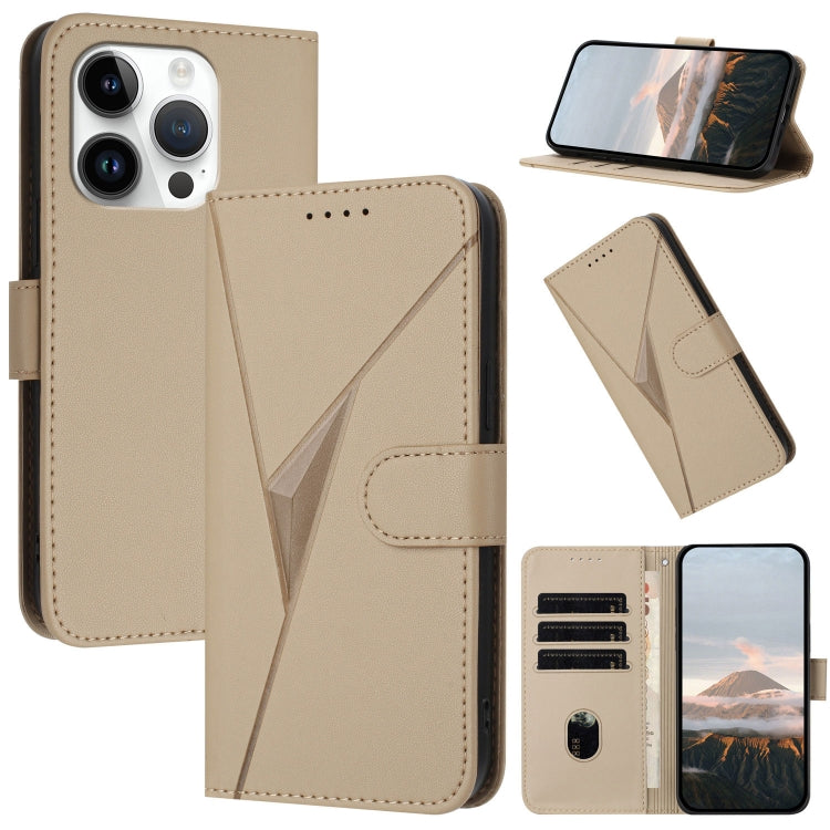 Triangle Pattern Buckle Clasp Leather Phone Case, For iPhone 15 Pro Max, For iPhone 15 Pro, For iPhone 15 Plus
