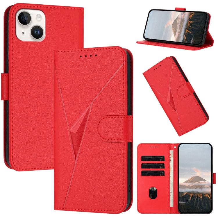 Triangle Pattern Buckle Clasp Leather Phone Case, For iPhone 15 Pro Max, For iPhone 15 Pro, For iPhone 15 Plus