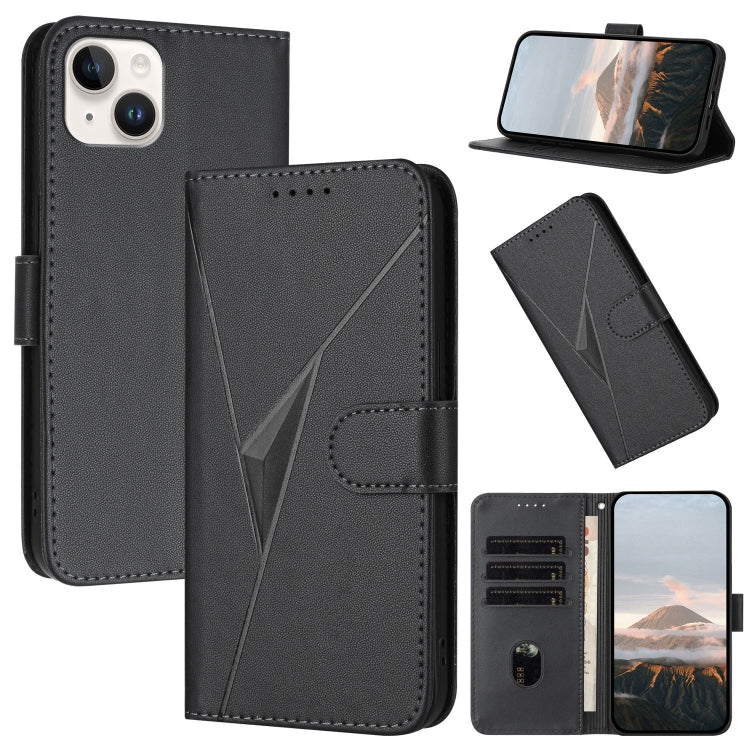 Triangle Pattern Buckle Clasp Leather Phone Case, For iPhone 15 Pro Max, For iPhone 15 Pro, For iPhone 15 Plus