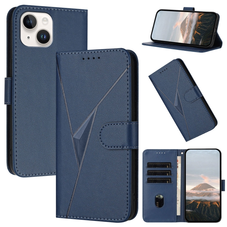 Triangle Pattern Buckle Clasp Leather Phone Case, For iPhone 15, For iPhone 14 Plus, For iPhone 14