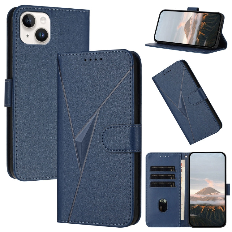 Triangle Pattern Buckle Clasp Leather Phone Case, For iPhone 15, For iPhone 14 Plus, For iPhone 14