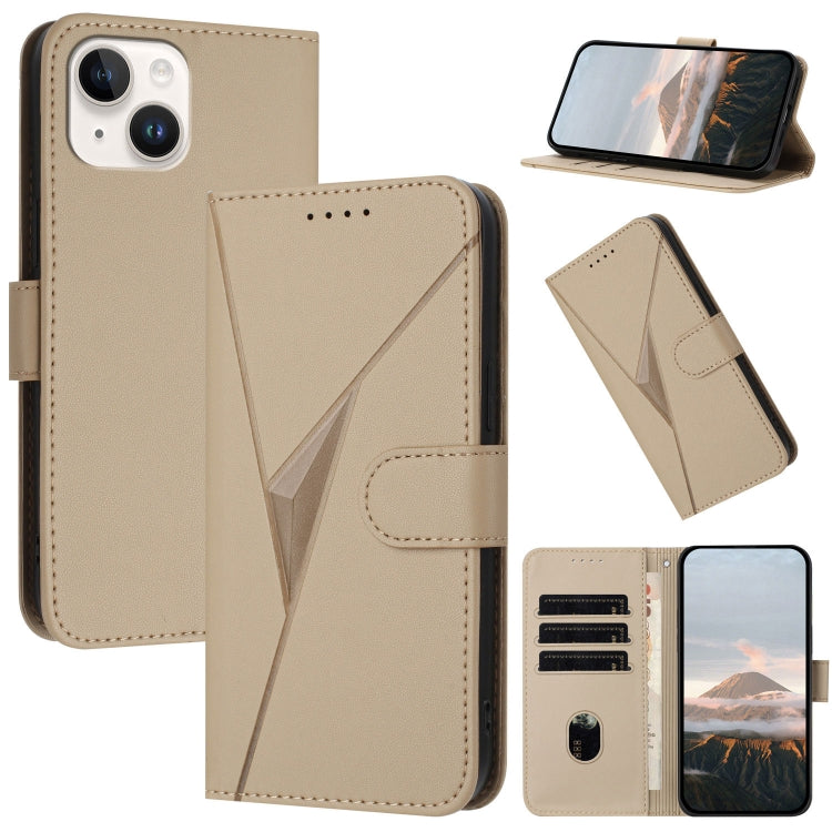 Triangle Pattern Buckle Clasp Leather Phone Case, For iPhone 15, For iPhone 14 Plus, For iPhone 14