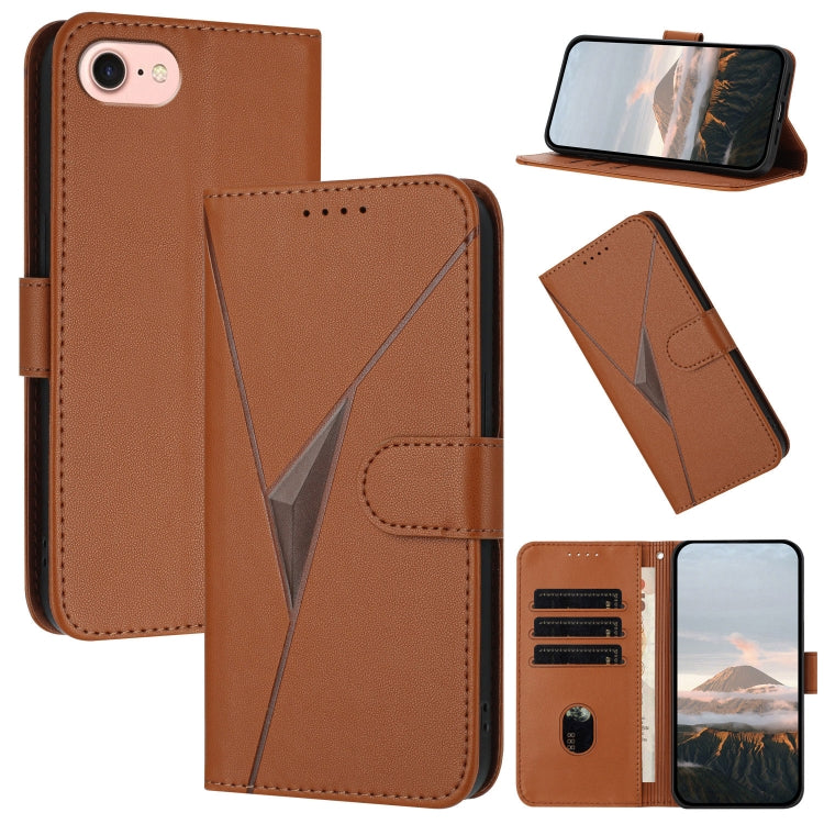 Triangle Pattern Buckle Clasp Leather Phone Case, For iPhone 14 Pro, For iPhone 14 Pro Max, For iPhone 7 / 8 / SE 2022