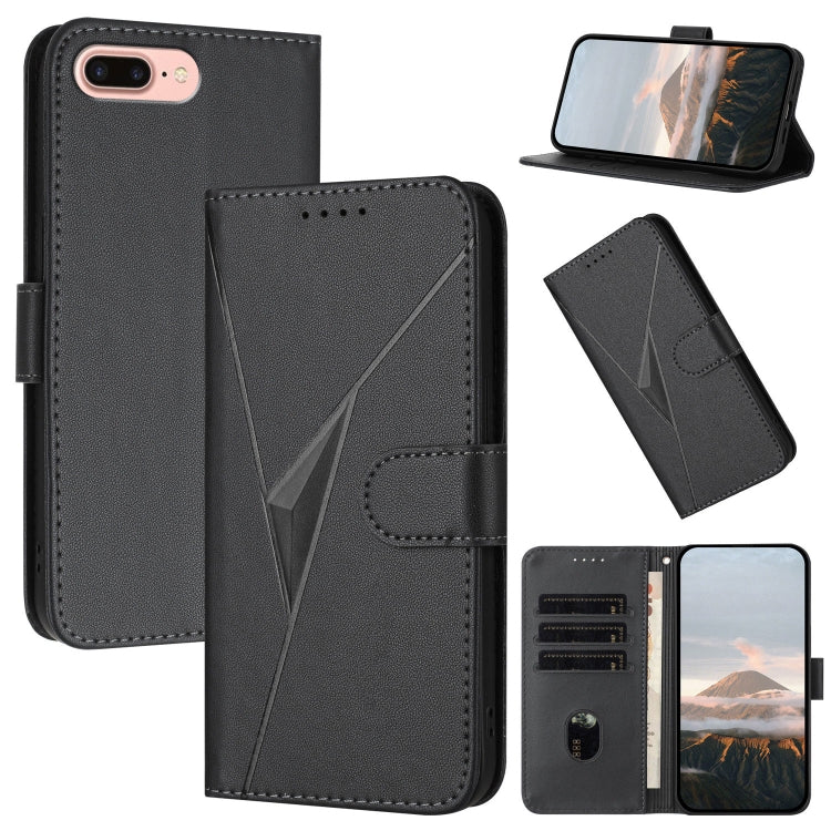 Triangle Pattern Buckle Clasp Leather Phone Case, For iPhone XS Max, For iPhone 7 Plus / 8 Plus