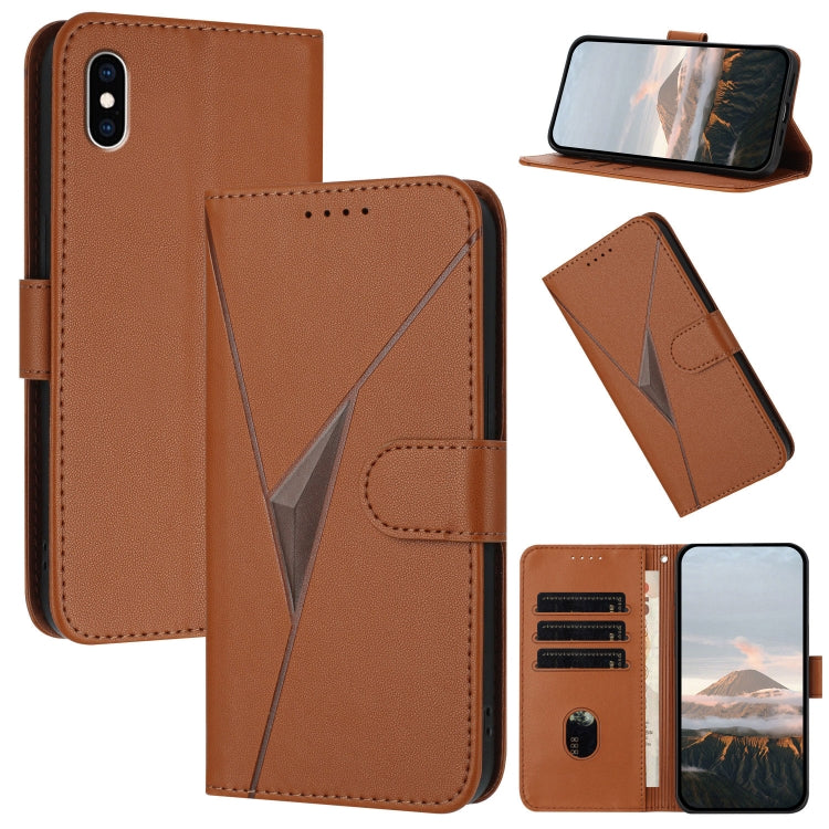 Triangle Pattern Buckle Clasp Leather Phone Case, For iPhone XS Max, For iPhone 7 Plus / 8 Plus