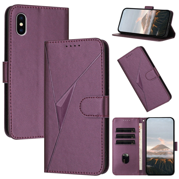 Triangle Pattern Buckle Clasp Leather Phone Case, For iPhone 11 Pro, For iPhone X / XS, For iPhone XR