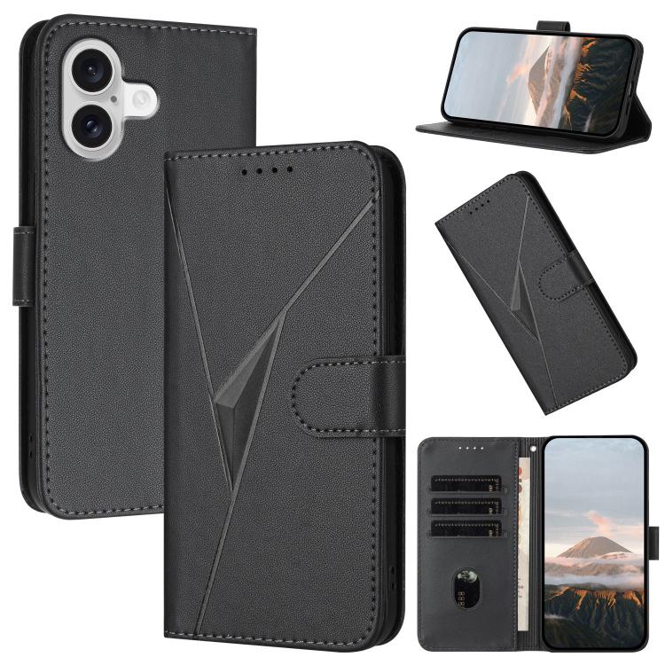 Triangle Pattern Buckle Clasp Leather Phone Case, For iPhone 17 Pro Max, For iPhone 17 Pro, For iPhone 17