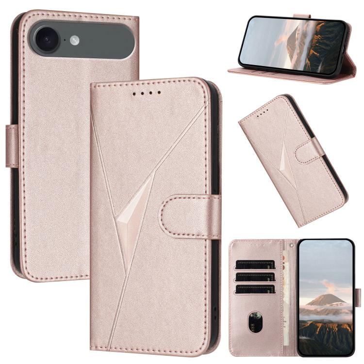 Triangle Pattern Buckle Clasp Leather Phone Case, For iPhone 17 Air, iPhone 16e, For iPhone 16 Pro Max
