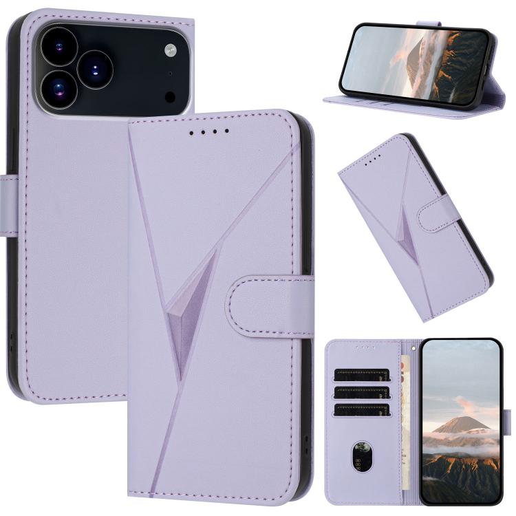 Triangle Pattern Buckle Clasp Leather Phone Case, For iPhone 17 Pro Max, For iPhone 17 Pro, For iPhone 17