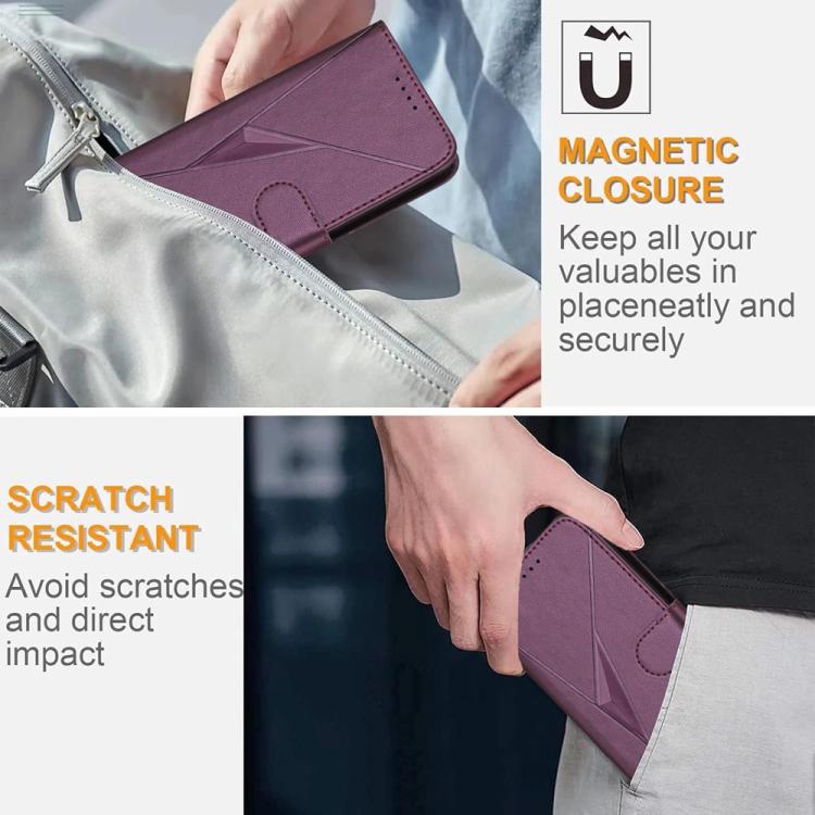 Triangle Pattern Buckle Clasp Leather Phone Case, For iPhone 17 Pro Max, For iPhone 17 Pro, For iPhone 17