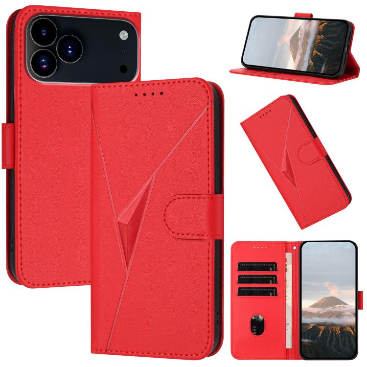 Triangle Pattern Buckle Clasp Leather Phone Case, For iPhone 17 Pro Max, For iPhone 17 Pro, For iPhone 17