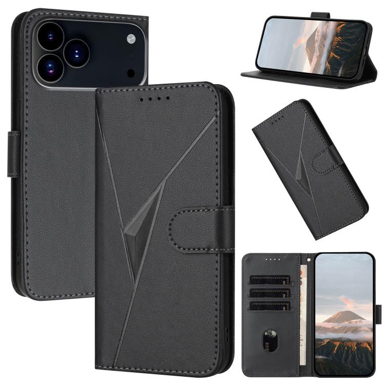 Triangle Pattern Buckle Clasp Leather Phone Case, For iPhone 17 Pro Max, For iPhone 17 Pro, For iPhone 17