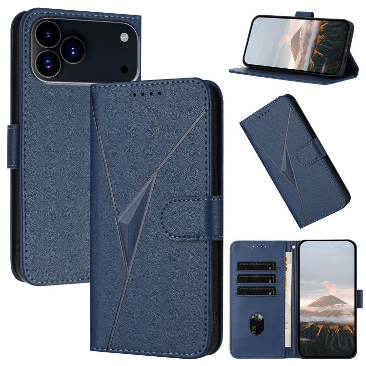 Triangle Pattern Buckle Clasp Leather Phone Case, For iPhone 17 Pro Max, For iPhone 17 Pro, For iPhone 17